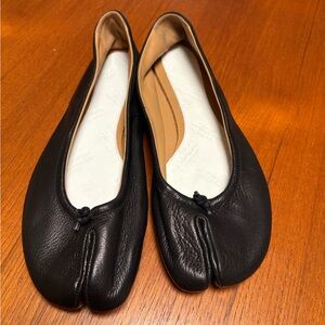 Maison Martin Margiela Black Leather Tabi Flats